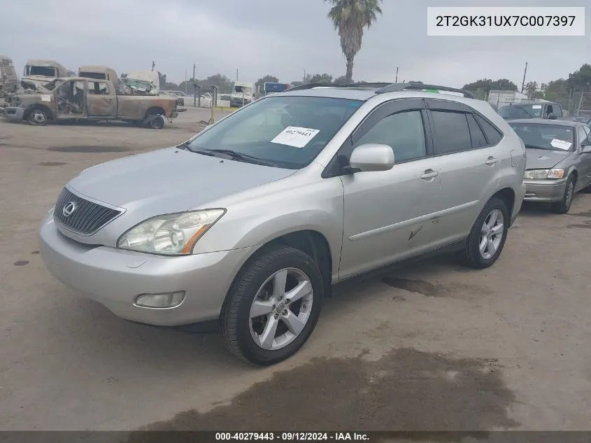 2007 Lexus Rx 350 VIN: 2T2GK31UX7C007397 Lot: 40279443