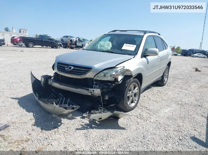 2007 Lexus Rx 400H VIN: JTJHW31U972033546 Lot: 40286649