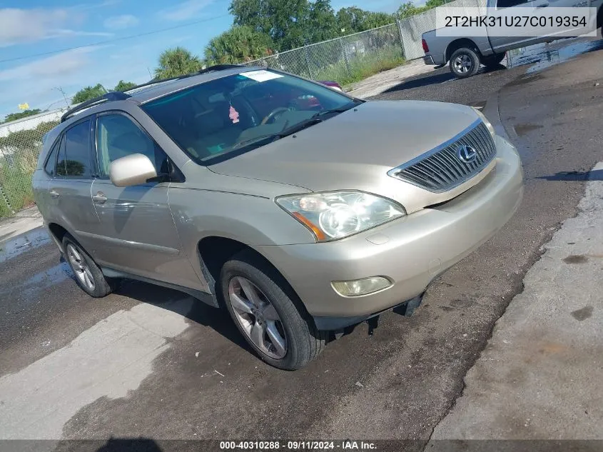 2007 Lexus Rx 350 VIN: 2T2HK31U27C019354 Lot: 40310288