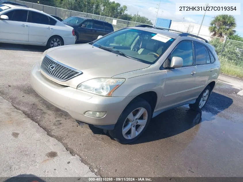 2007 Lexus Rx 350 VIN: 2T2HK31U27C019354 Lot: 40310288