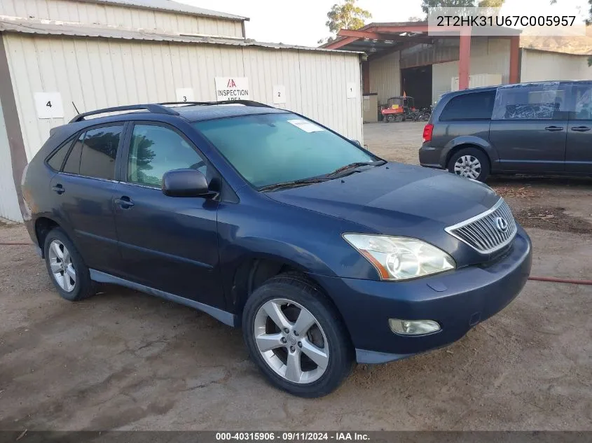 2007 Lexus Rx 350 VIN: 2T2HK31U67C005957 Lot: 40315906