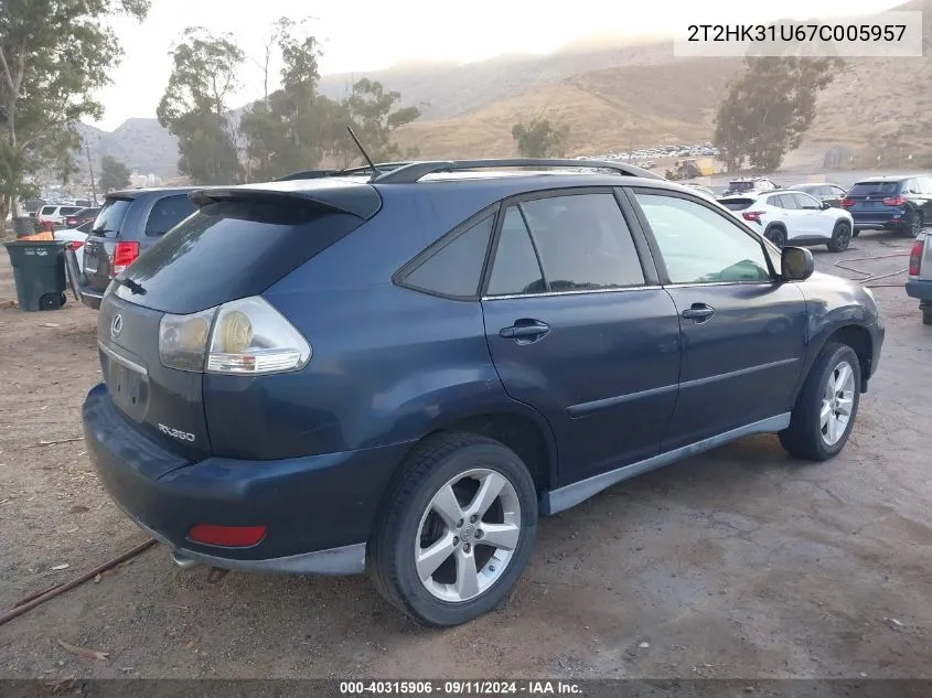 2007 Lexus Rx 350 VIN: 2T2HK31U67C005957 Lot: 40315906