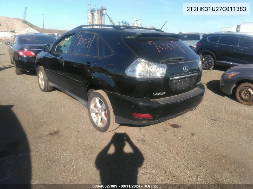 2007 Lexus Rx 350 VIN: 2T2HK31U27C011383 Lot: 40327009