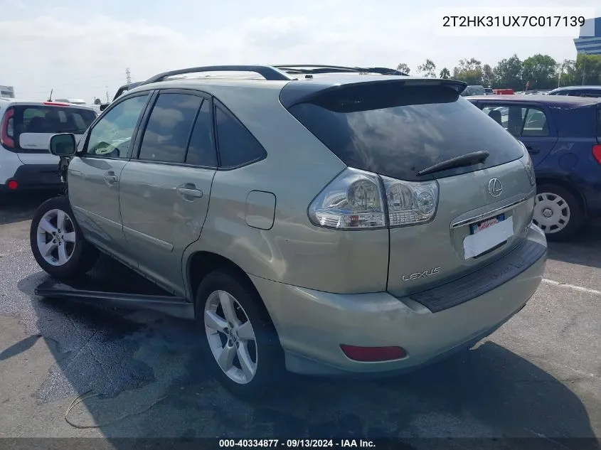 2007 Lexus Rx 350 VIN: 2T2HK31UX7C017139 Lot: 40334877