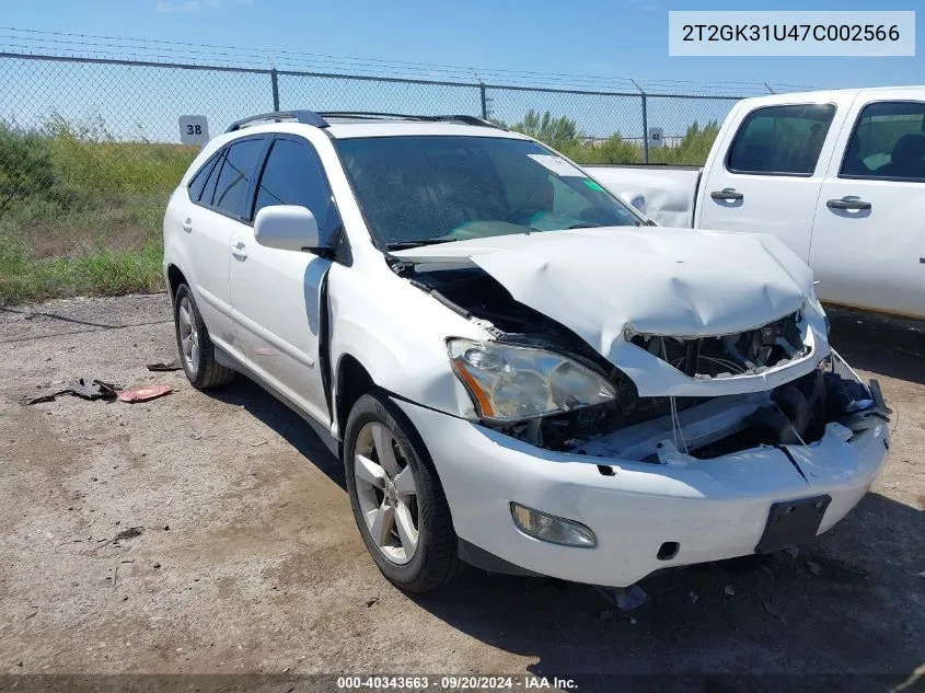 2007 Lexus Rx 350 VIN: 2T2GK31U47C002566 Lot: 40343663