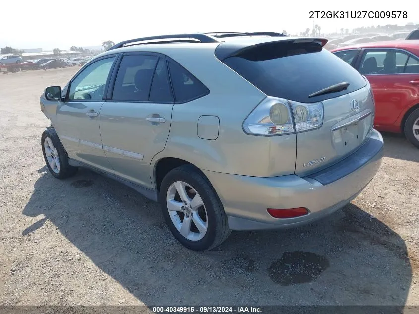 2007 Lexus Rx 350 VIN: 2T2GK31U27C009578 Lot: 40349915