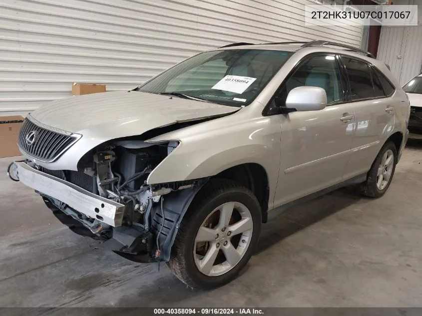 2007 Lexus Rx 350 VIN: 2T2HK31U07C017067 Lot: 40358094