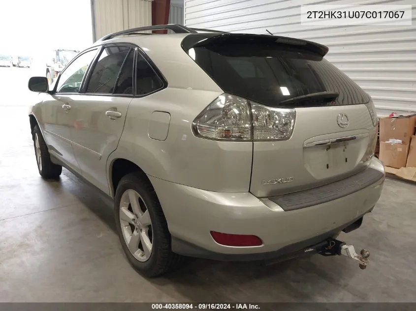 2007 Lexus Rx 350 VIN: 2T2HK31U07C017067 Lot: 40358094