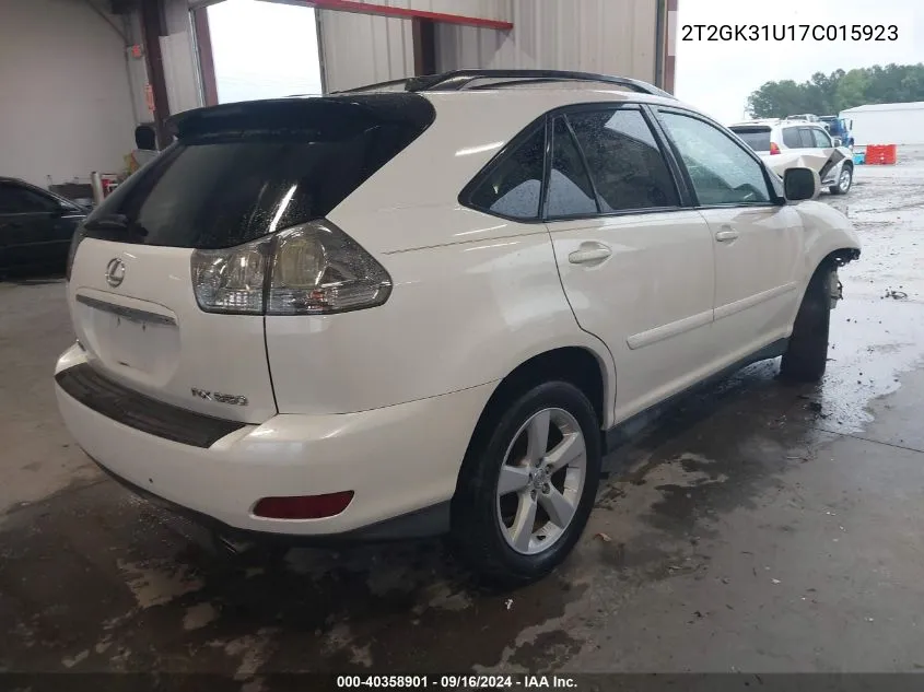 2007 Lexus Rx 350 VIN: 2T2GK31U17C015923 Lot: 40358901