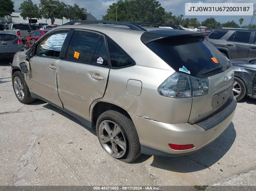 JTJGW31U672003187 2007 Lexus Rx 400H