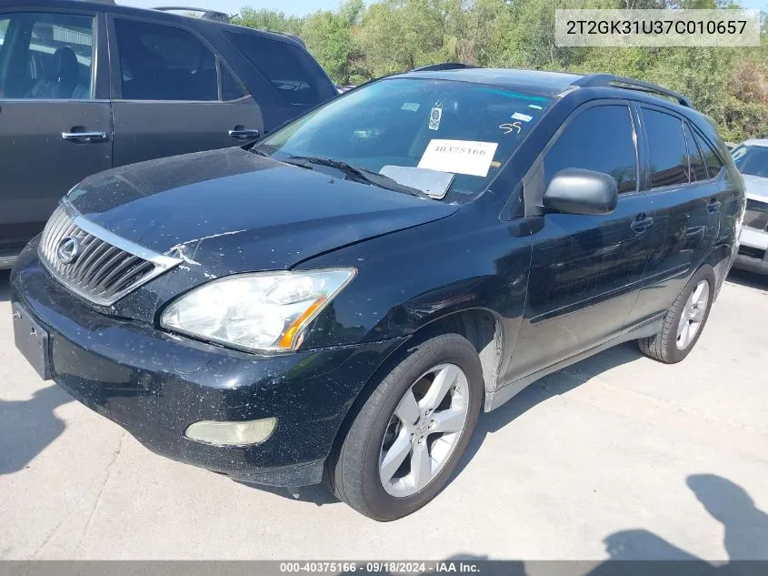 2007 Lexus Rx 350 VIN: 2T2GK31U37C010657 Lot: 40375166