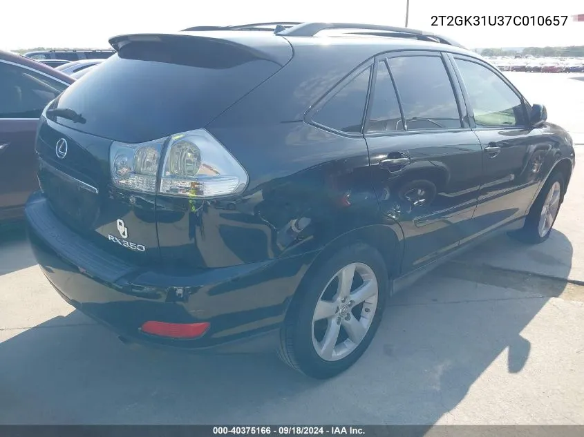 2007 Lexus Rx 350 VIN: 2T2GK31U37C010657 Lot: 40375166