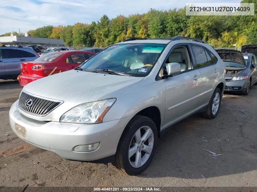 2007 Lexus Rx 350 VIN: 2T2HK31U27C014039 Lot: 40401201