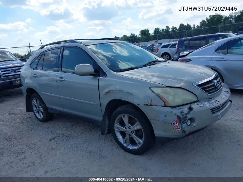 2007 Lexus Rx 400H VIN: JTJHW31U572029445 Lot: 40410062