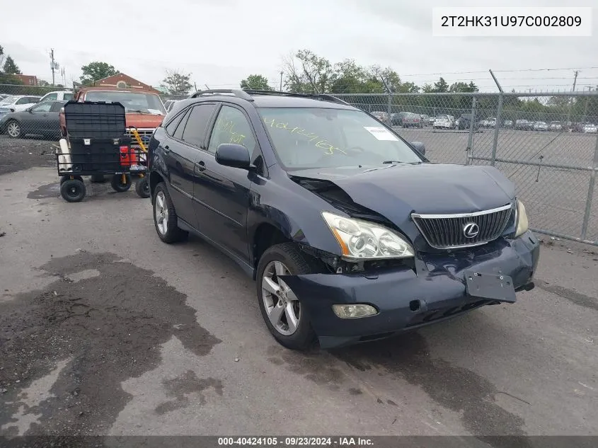 2007 Lexus Rx 350 VIN: 2T2HK31U97C002809 Lot: 40424105