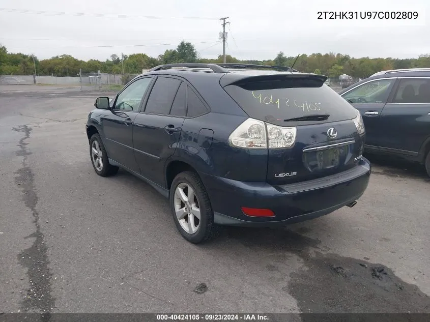 2007 Lexus Rx 350 VIN: 2T2HK31U97C002809 Lot: 40424105