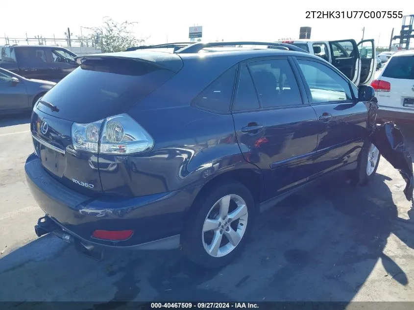 2007 Lexus Rx 350 VIN: 2T2HK31U77C007555 Lot: 40467509