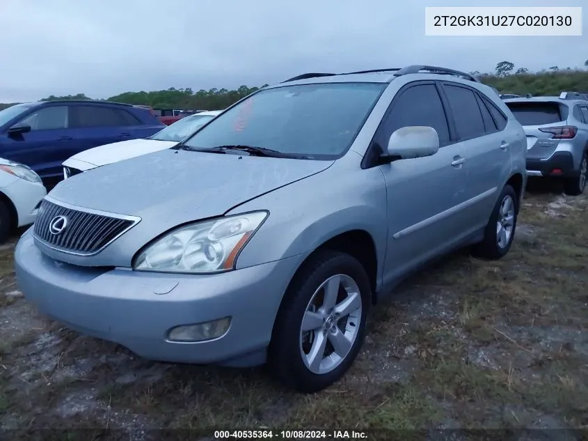 2007 Lexus Rx 350 VIN: 2T2GK31U27C020130 Lot: 40535364