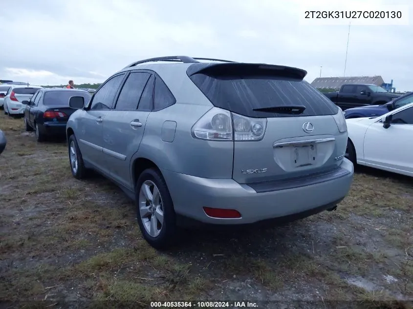 2007 Lexus Rx 350 VIN: 2T2GK31U27C020130 Lot: 40535364