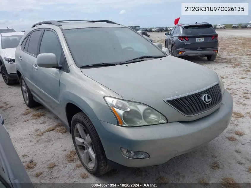 2007 Lexus Rx 350 VIN: 2T2GK31U97C026135 Lot: 40571994