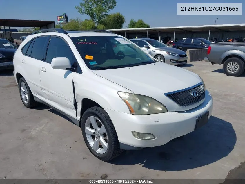 2007 Lexus Rx 350 VIN: 2T2HK31U27C031665 Lot: 40591035