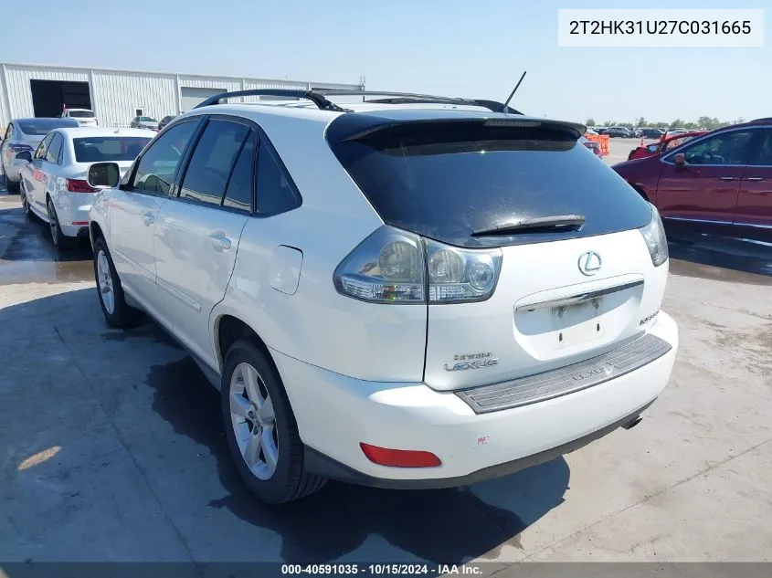 2007 Lexus Rx 350 VIN: 2T2HK31U27C031665 Lot: 40591035