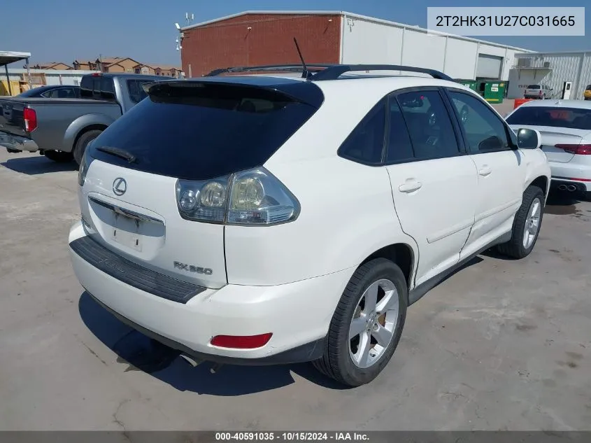 2007 Lexus Rx 350 VIN: 2T2HK31U27C031665 Lot: 40591035