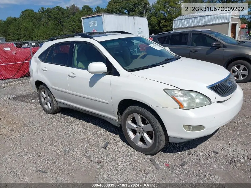 2007 Lexus Rx 350 Base (A5) VIN: 2T2GK31U67C009292 Lot: 40608395