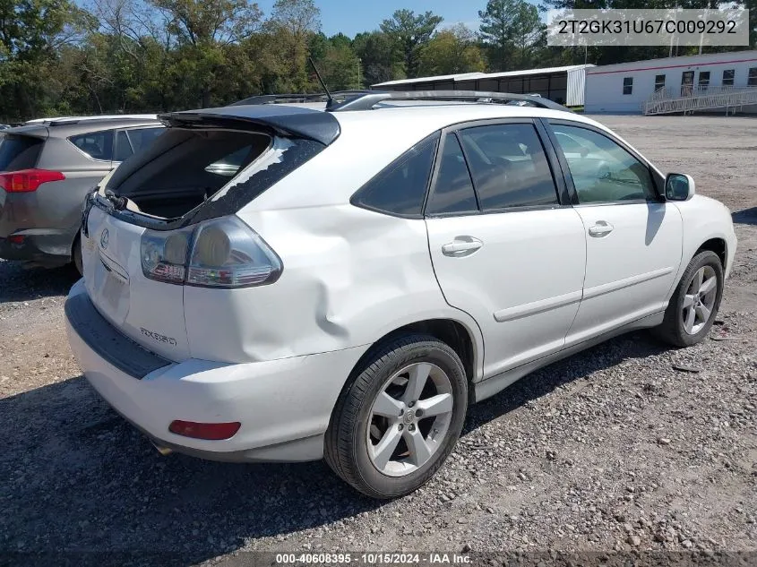 2007 Lexus Rx 350 Base (A5) VIN: 2T2GK31U67C009292 Lot: 40608395