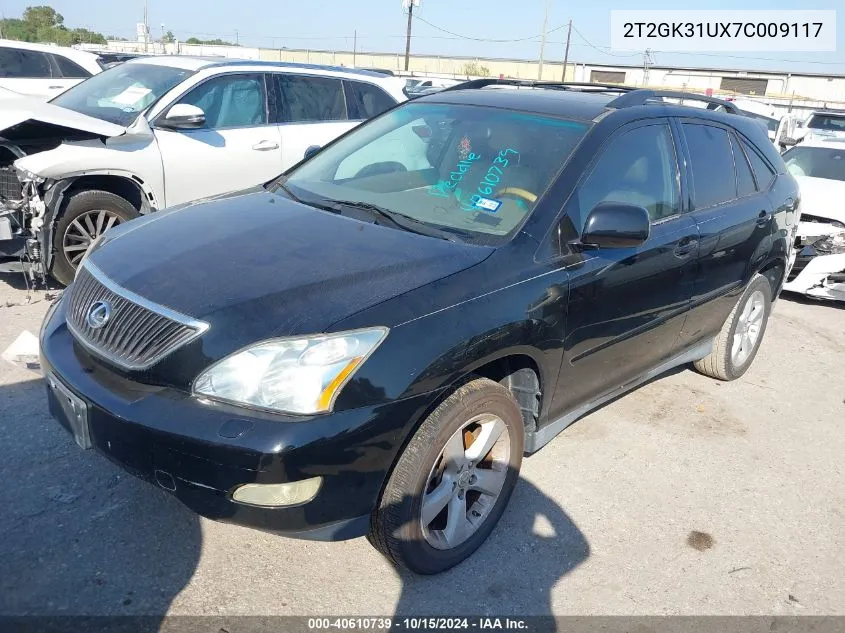 2007 Lexus Rx 350 Base (A5) VIN: 2T2GK31UX7C009117 Lot: 40610739