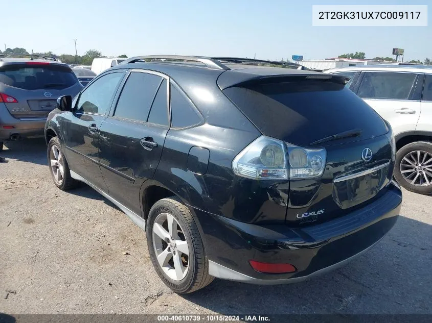 2007 Lexus Rx 350 Base (A5) VIN: 2T2GK31UX7C009117 Lot: 40610739