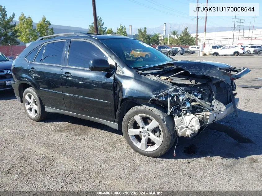 2007 Lexus Rx 350 Base (A5) VIN: JTJGK31U170008644 Lot: 40670466