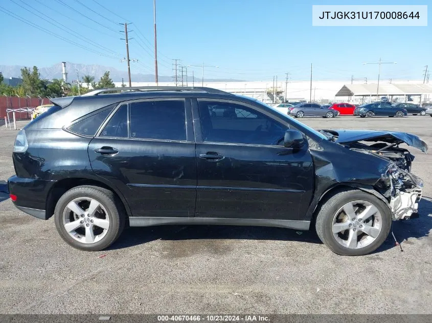 2007 Lexus Rx 350 Base (A5) VIN: JTJGK31U170008644 Lot: 40670466