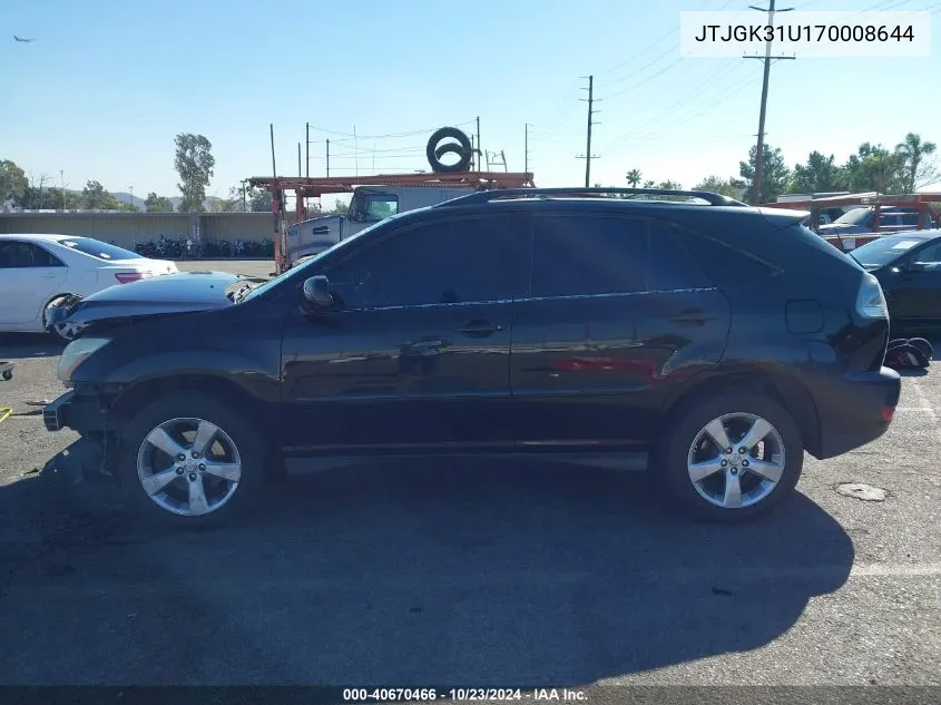 2007 Lexus Rx 350 Base (A5) VIN: JTJGK31U170008644 Lot: 40670466