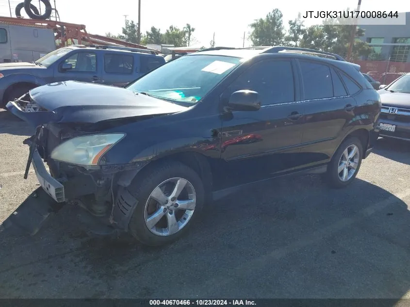 2007 Lexus Rx 350 Base (A5) VIN: JTJGK31U170008644 Lot: 40670466