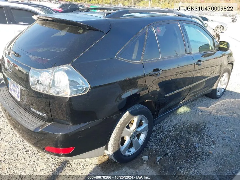 2007 Lexus Rx 350 Base (A5) VIN: JTJGK31U470009822 Lot: 40678286