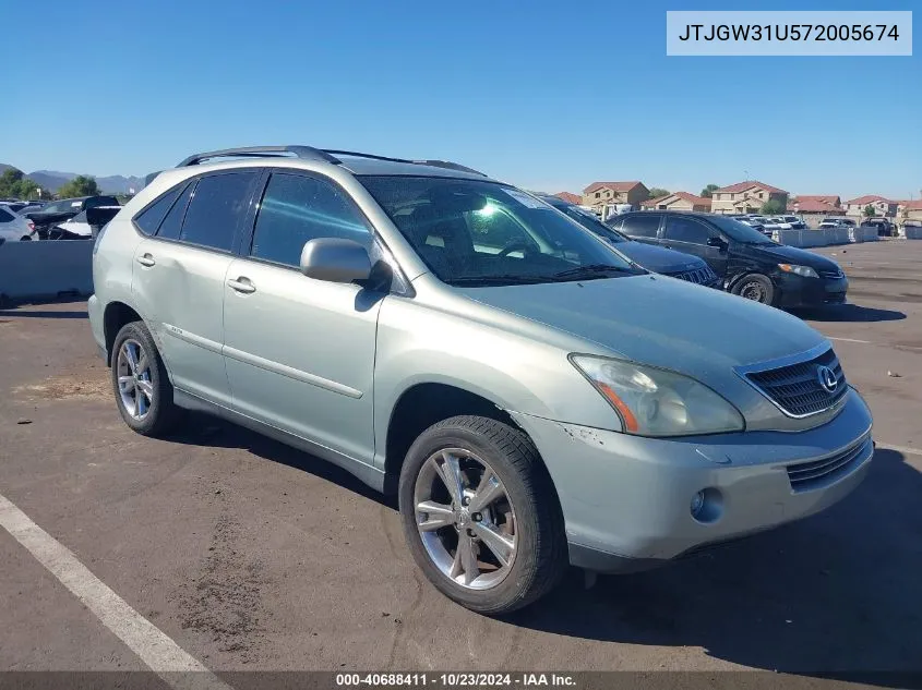 2007 Lexus Rx 400H VIN: JTJGW31U572005674 Lot: 40688411