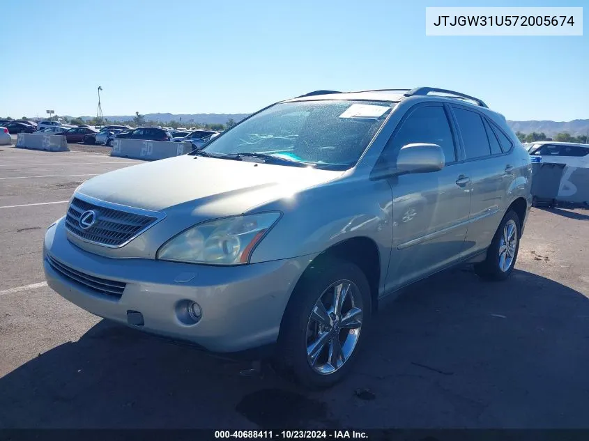 2007 Lexus Rx 400H VIN: JTJGW31U572005674 Lot: 40688411