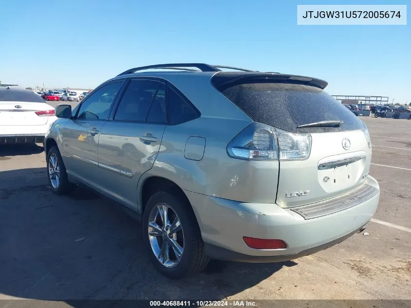 2007 Lexus Rx 400H VIN: JTJGW31U572005674 Lot: 40688411