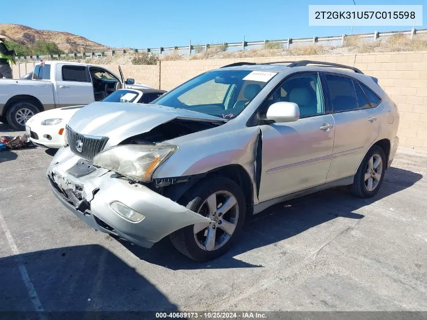 2007 Lexus Rx 350 Base (A5) VIN: 2T2GK31U57C015598 Lot: 40689173