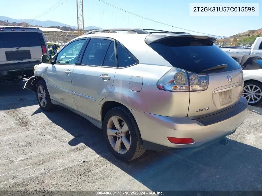 2007 Lexus Rx 350 Base (A5) VIN: 2T2GK31U57C015598 Lot: 40689173