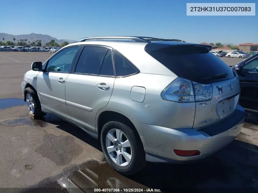 2007 Lexus Rx 350 VIN: 2T2HK31U37C007083 Lot: 40707366