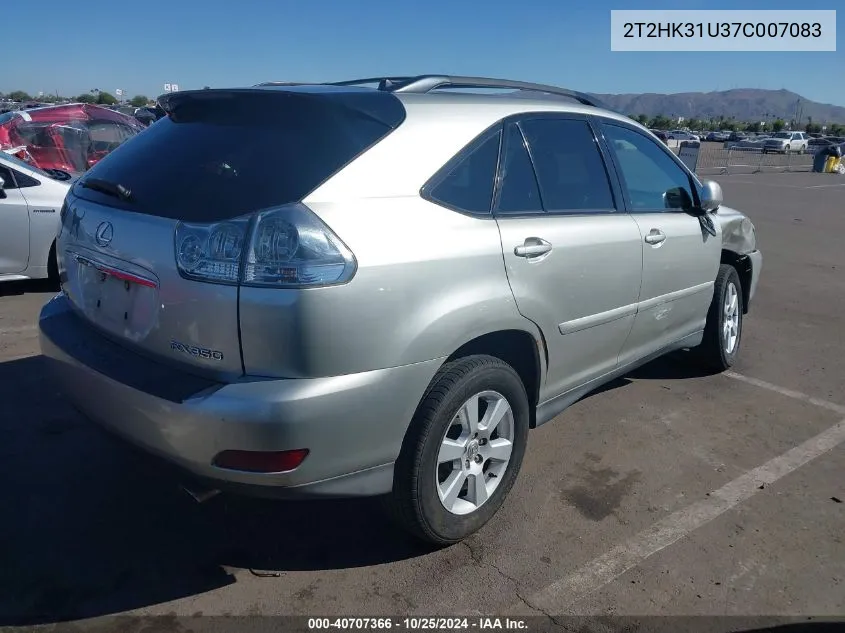 2007 Lexus Rx 350 VIN: 2T2HK31U37C007083 Lot: 40707366