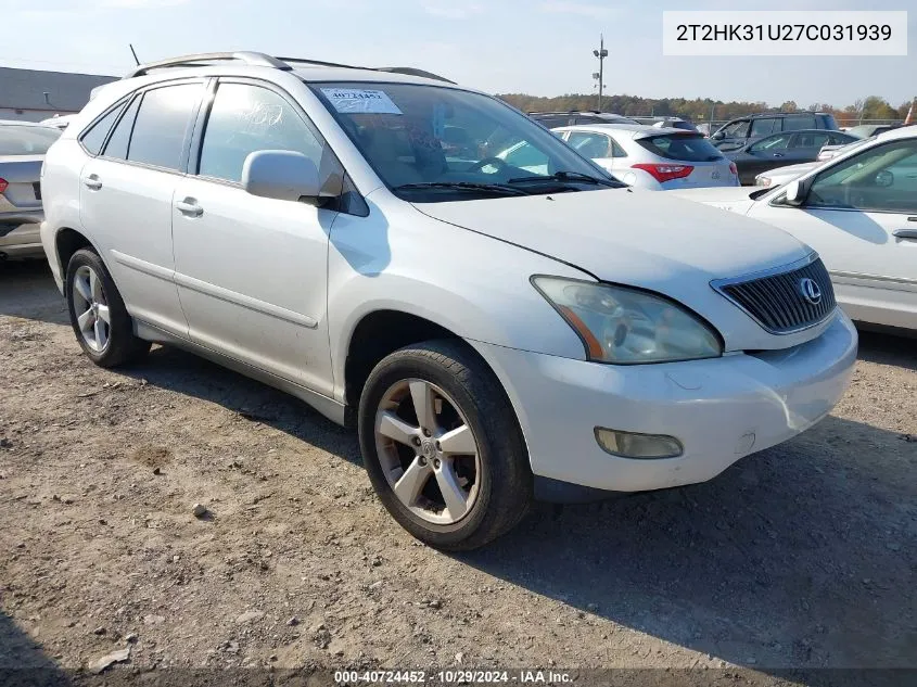 2007 Lexus Rx 350 VIN: 2T2HK31U27C031939 Lot: 40724452