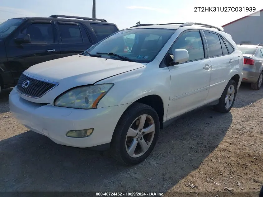 2007 Lexus Rx 350 VIN: 2T2HK31U27C031939 Lot: 40724452