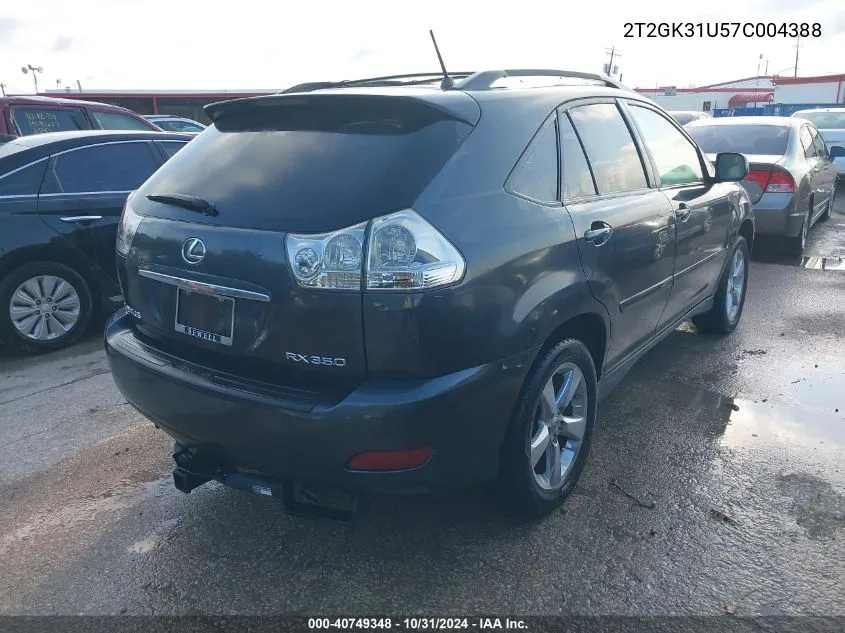 2007 Lexus Rx 350 VIN: 2T2GK31U57C004388 Lot: 40749348