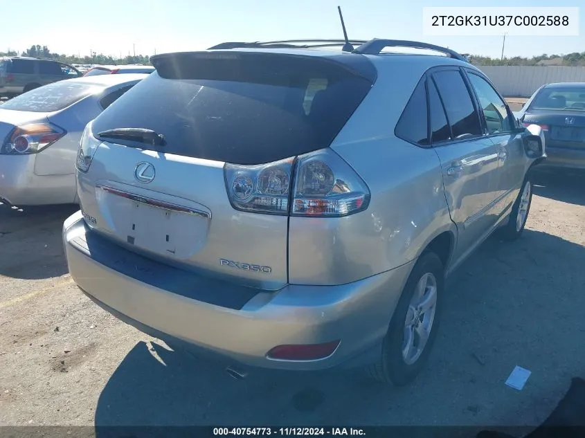 2007 Lexus Rx 350 VIN: 2T2GK31U37C002588 Lot: 40754773