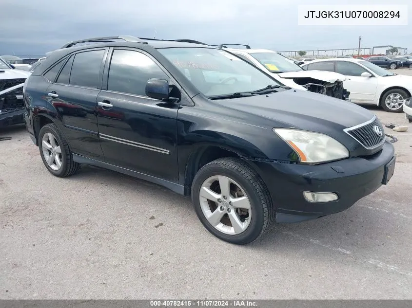 2007 Lexus Rx 350 VIN: JTJGK31U070008294 Lot: 40782415