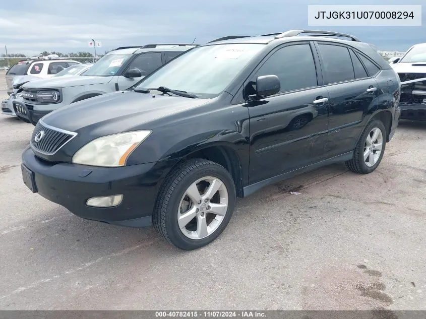 2007 Lexus Rx 350 VIN: JTJGK31U070008294 Lot: 40782415