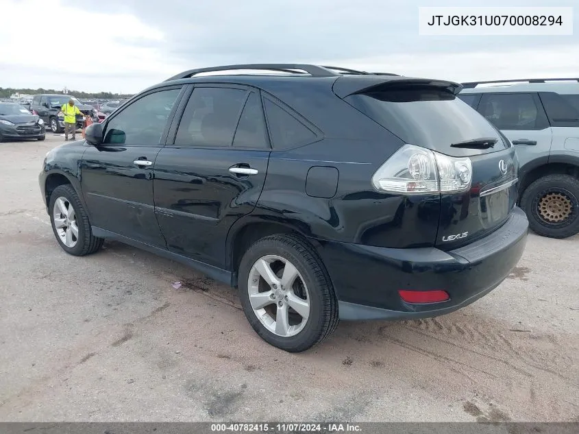 2007 Lexus Rx 350 VIN: JTJGK31U070008294 Lot: 40782415